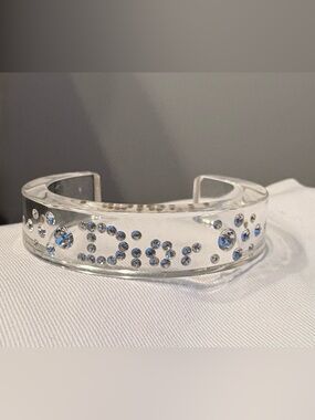 Christian Dior Crystal and Resin Cuff Bracelet - New - Film Price Please